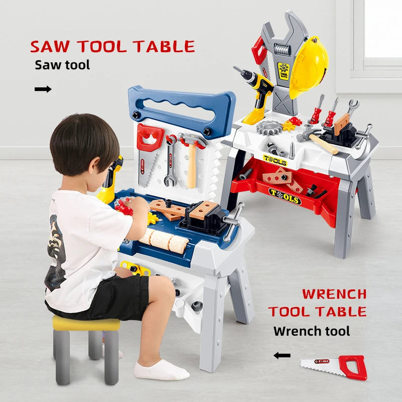 Kinder Reparatur Toolbox Junge Reparatur Tisch Puzzle Demontage Spielhaus Hand Elektroschrauber Baby Spielzeug