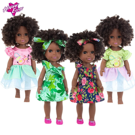 Multi Style Girl African Black Baby Play Doll Toy With Clothes