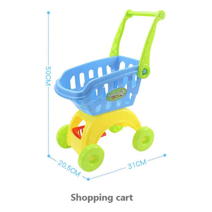 25Pcs/Set Kids Supermarket Shopping Groceries Cart Trolley Toys For Girls boys Kitchen Play