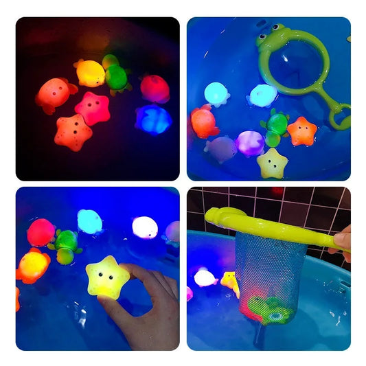 Induction Luminous Animal Floating Light Fishing Fish Sensing Water Toys Children's Baby Bath Toys Floating Light Up Bath Toy
