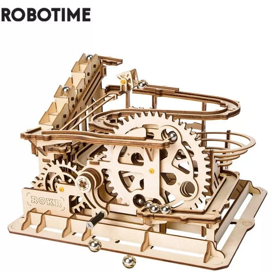 Robotime Rokr Marble Run DIY Waterwheel Wooden Model Kit Assembly Toy Gift for Children Adult