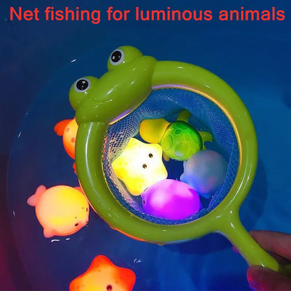 Induction Luminous Animal Floating Light Fishing Fish Sensing Water Toys Children's Baby Bath Toys Floating Light Up Bath Toy